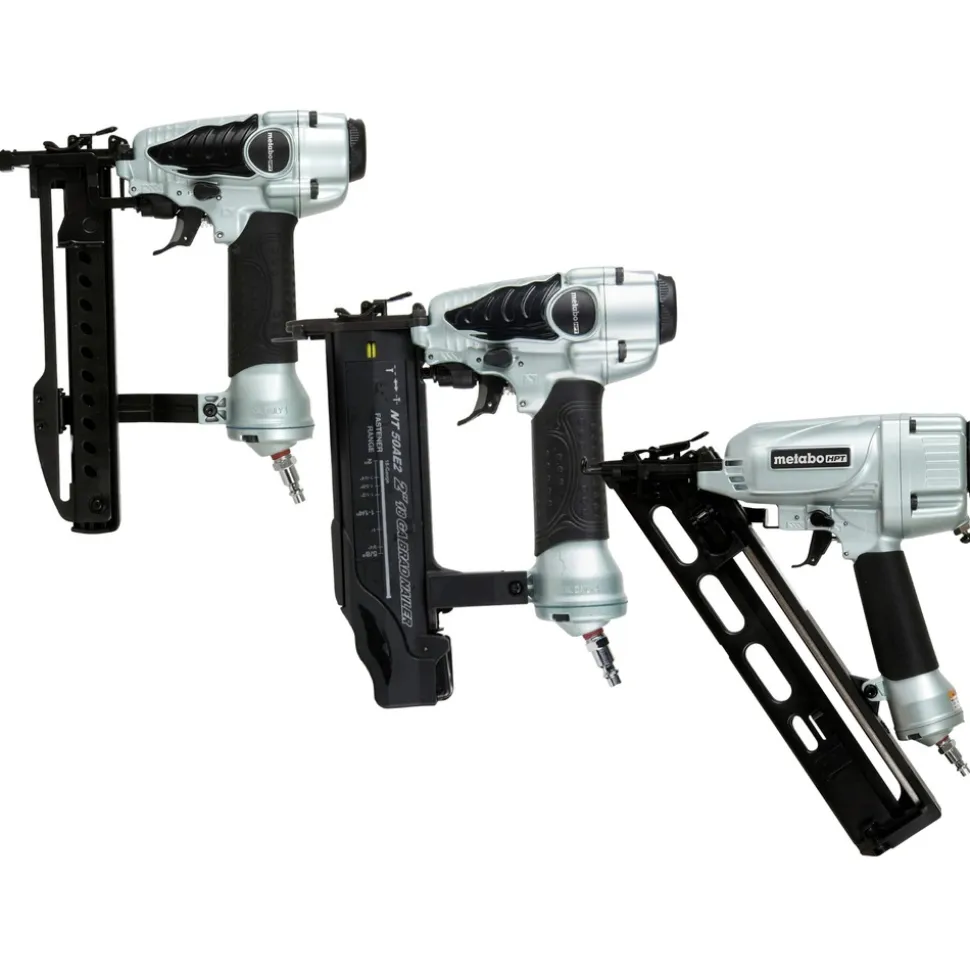 Metabo HPT 18 - 15 Gauge Pneumatic 3-Tool Finish/Trim Nailers Combo Kit