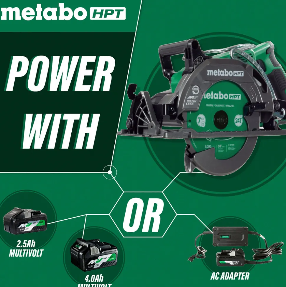 Metabo HPT MultiVolt 36V Brushless Lithium-Ion 7-1/4 in. Cordless Rear Handle Circular Saw Kit (4 Ah)