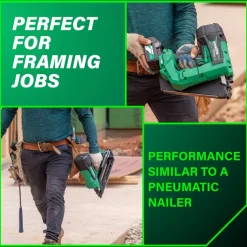 Metabo HPT 36V MultiVolt 3-1/2 in. Cordless Paper Strip Framing Nailer Kit (2.5 Ah)