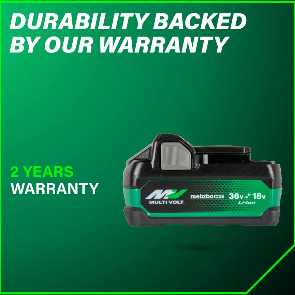Metabo HPT 18V/36V MultiVolt 5 Ah/2.5 Ah Water and Impact Resistant Lithium-Ion Battery