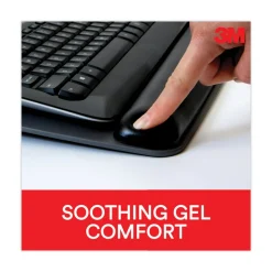 3M 25.5 in. x 10.6 in. Antimicrobial Gel Mouse Pad/Keyboard Wrist Rest Platform - Black/Silver