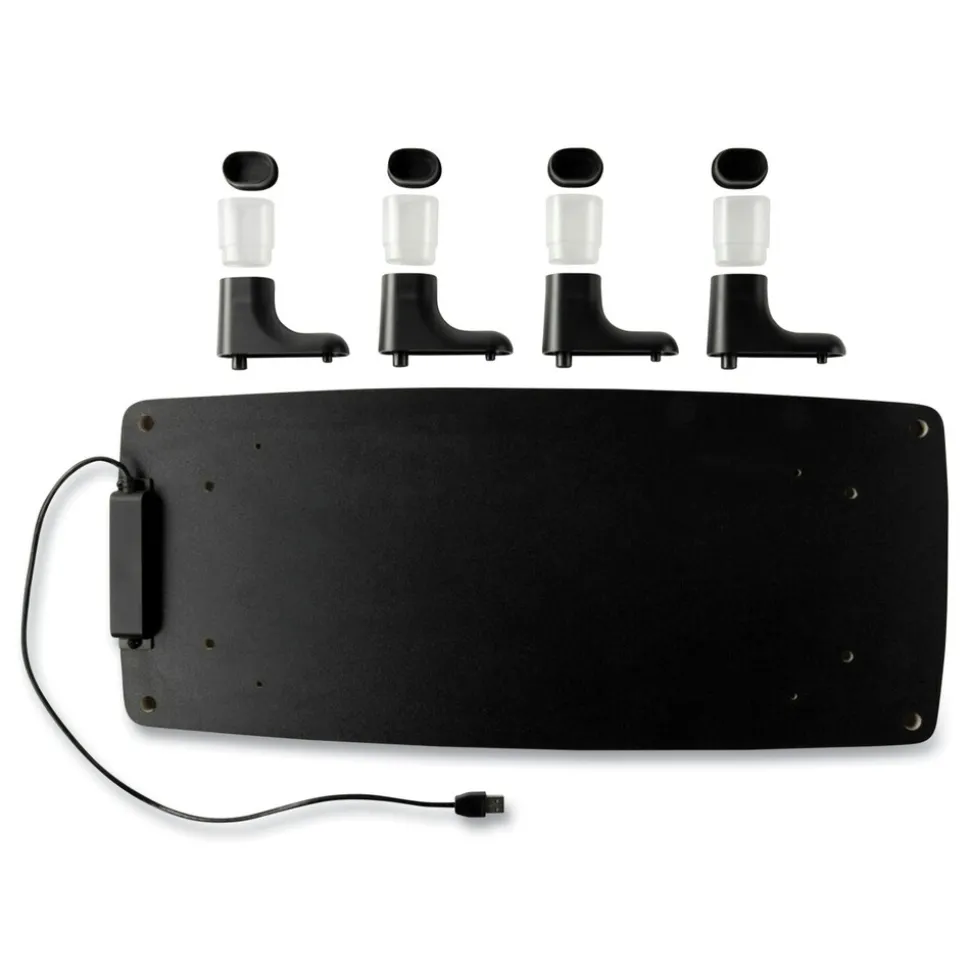 3M 21.6 in. x 9.4 in. x 2.7 in. to 3.9 in. Supports 33 lbs. Monitor Stand - Black/Clear