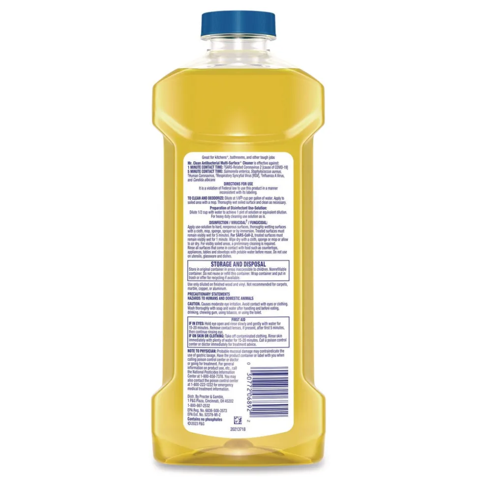 Mr. Clean 23 oz. Multi-Surface Antibacterial Cleaner - Lemon Scent (6/Carton)