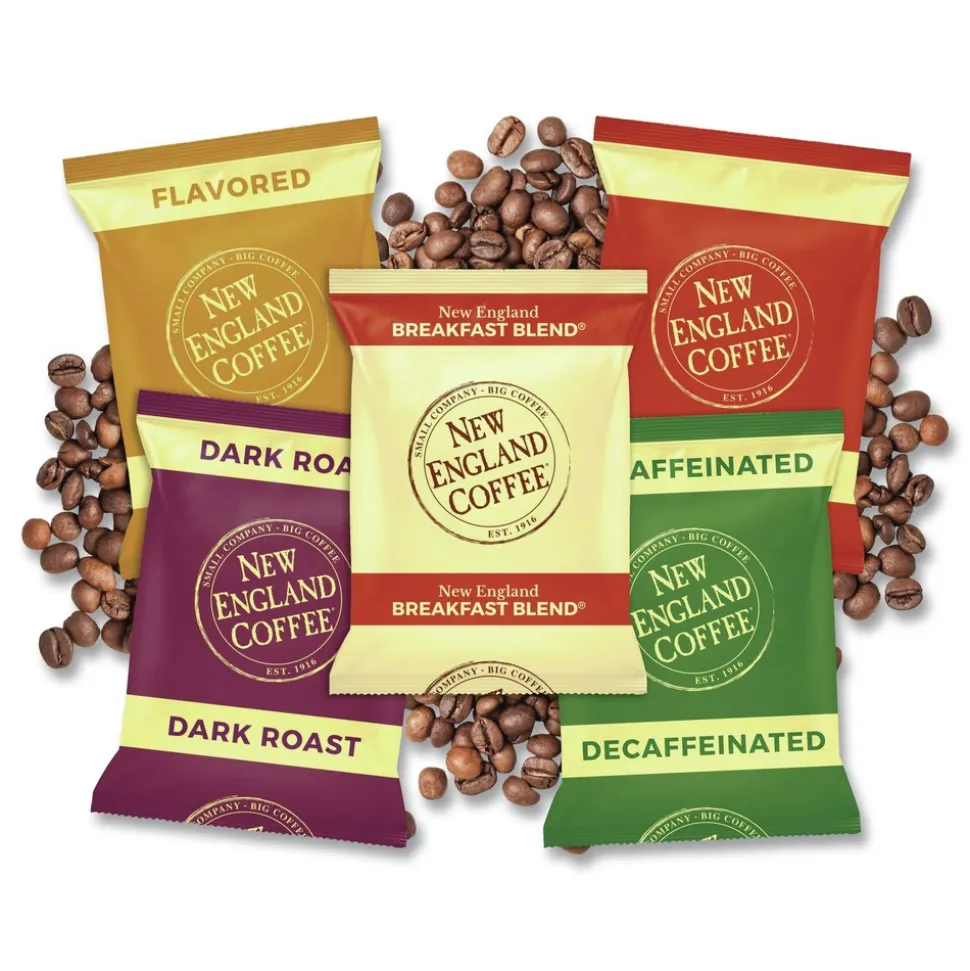 New England Coffee 026480 2.5 oz. Coffee Portion Packs - Eye Opener Blend (24/Carton)