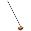 Nexstep Commercial Products 10 in. Brush 54 in. Metal Handle Bi-Level Floor Scrub Brush - Red Polypropylene Bristles, Black Handle (6/Carton)