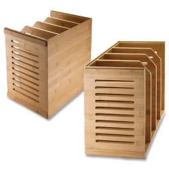 Officemate Bamboo Magazine File 14.09 x 14.41 x 14.41 Brown