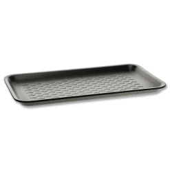 Pactiv Corp. 10.88 in. x 5.88 in. x 0.69 in. No. 10S Foam Supermarket Tray - Black (500/Carton)