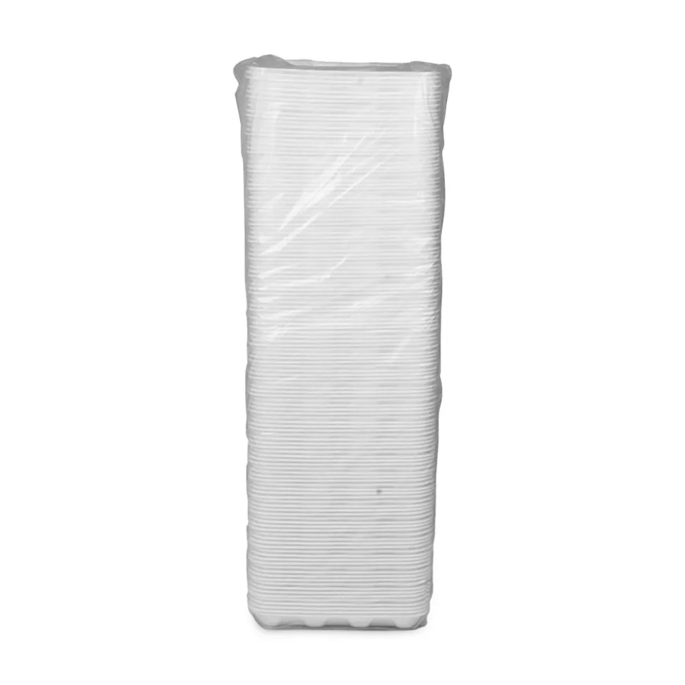 Pactiv Corp. 9.5 in. x 7 in. x 1.25 in. No. 4D Foam Meat Tray - White (500/Carton)