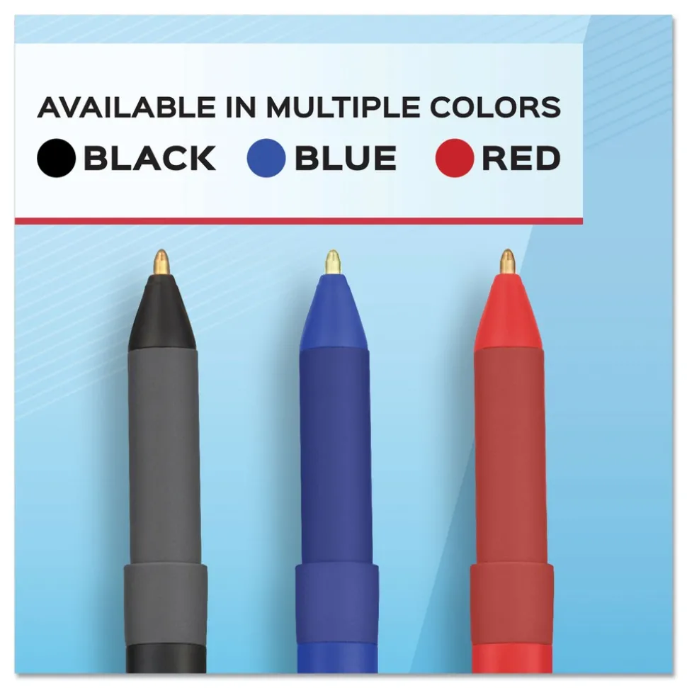Paper Mate Medium 1 mm Write Bros. Stick Grip Ballpoint Pen - Blue Ink/Barrel (1-Dozen)