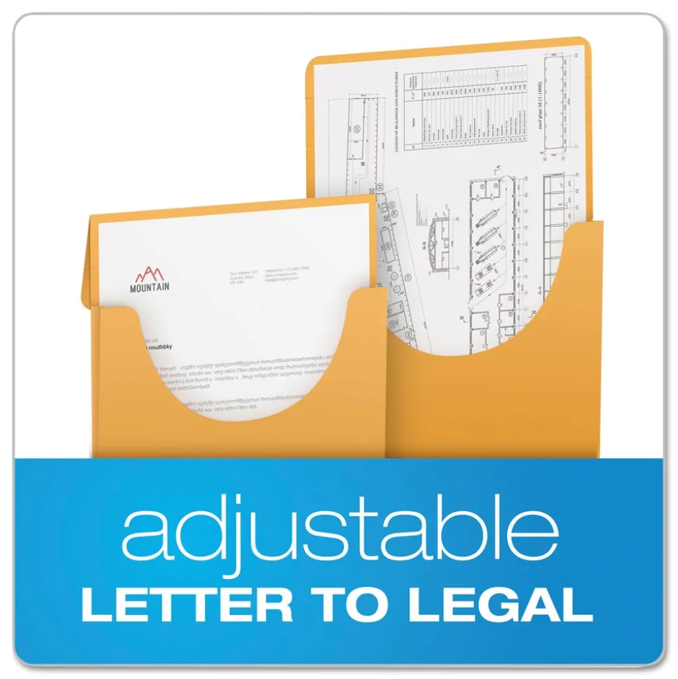 Pendaflex Straight Tab Letter/Legal Size Expandable Kraft Retention Jackets - Brown (100/Box)