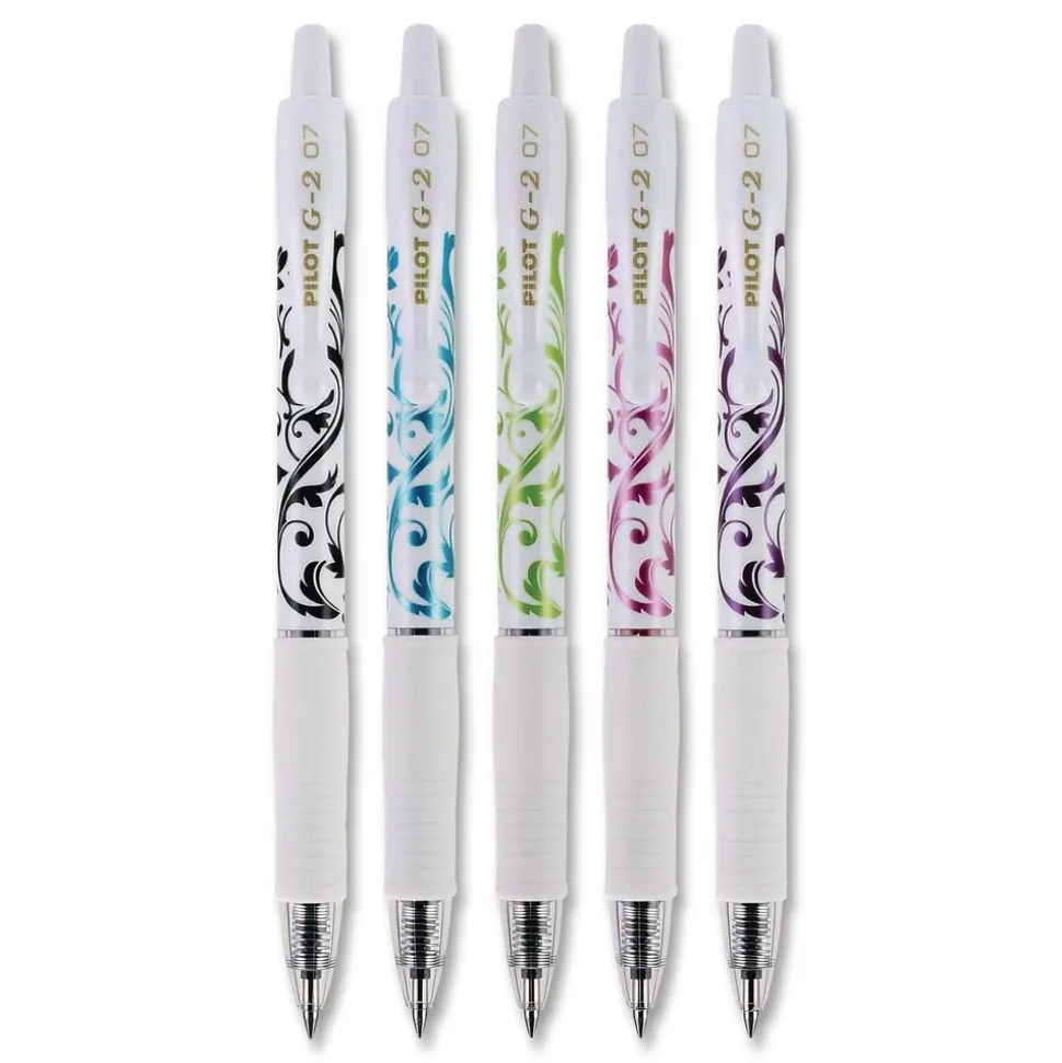 Pilot G2 Fashion Premium Fine 0.7 mm Gel Pen - Assorted Ink and Barrel Colors (5/Pack)
