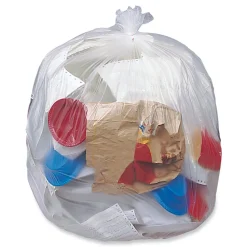 Pitt Plastics Eco Strong Plus 38 in. x 58 in. 16 mic 60 Gallon Can Liners - Natural (200/Carton)