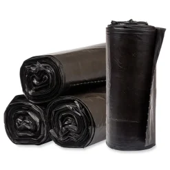 Pitt Plastics Eco Strong Plus 33 in. x 39 in. 1 mil 33 Gallon Can Liners - Black (150/Carton)