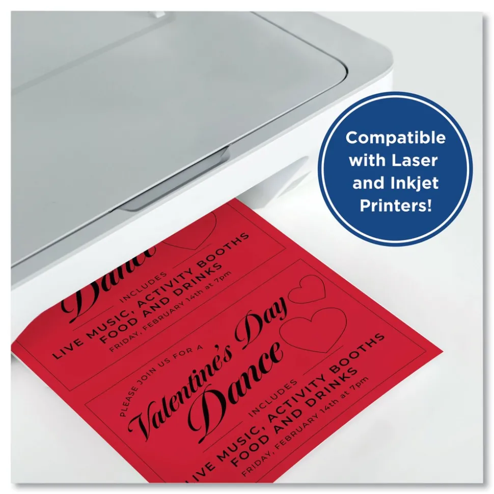 PrintWorks Professional 8.5 in. x 11 in. 24 lbs. Text Weight Color Paper - Red (1-Ream)