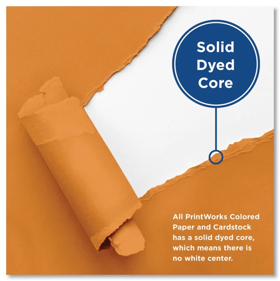 PrintWorks Professional 8.5 in. x 11 in. 24 lbs. Text Weight Color Paper - Orange (1-Ream)