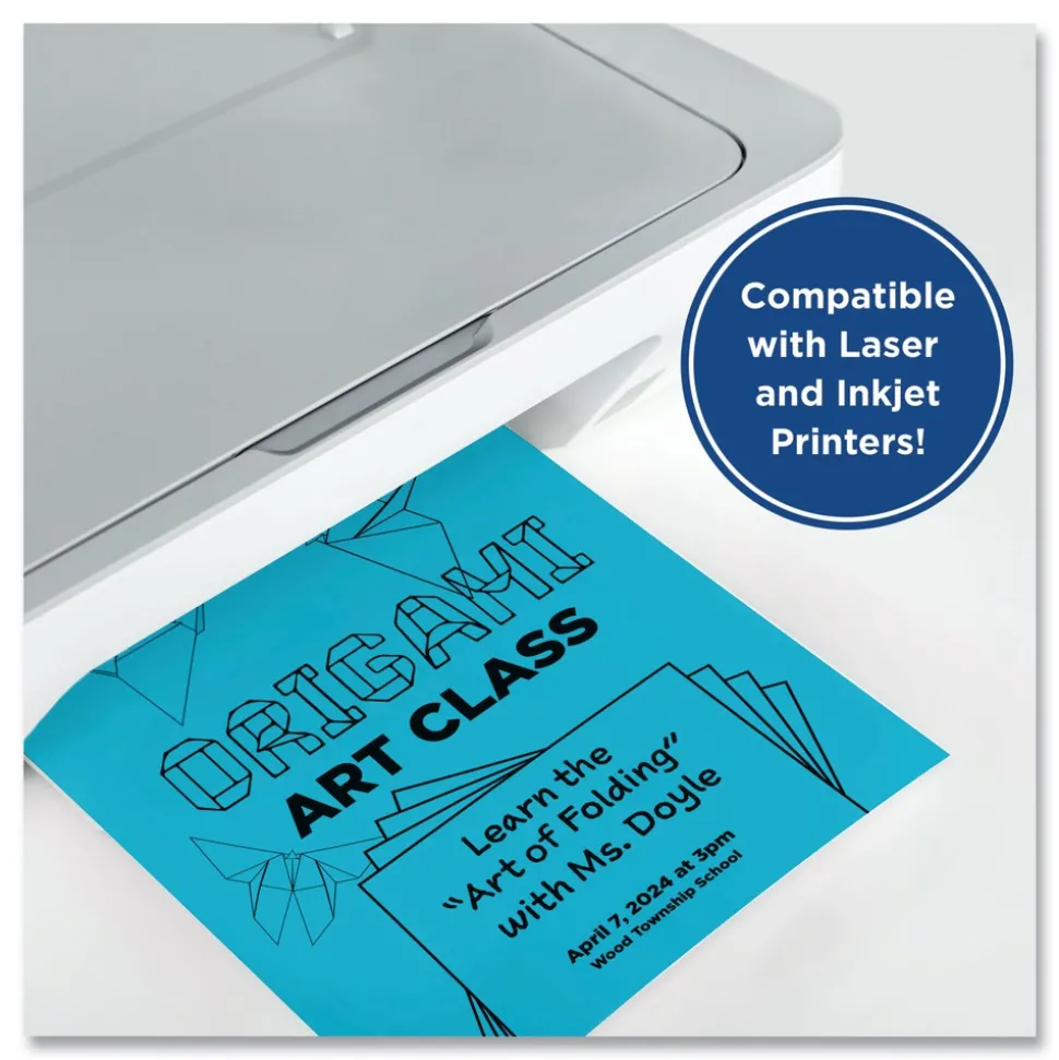 PrintWorks Professional 8.5 in. x 11 in. 24 lbs. Text Weight Color Paper - Blue (1-Ream)