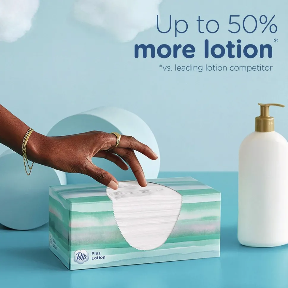 Puffs 2-Ply Plus Lotion Facial Tissue - White (24 Boxes/Carton)