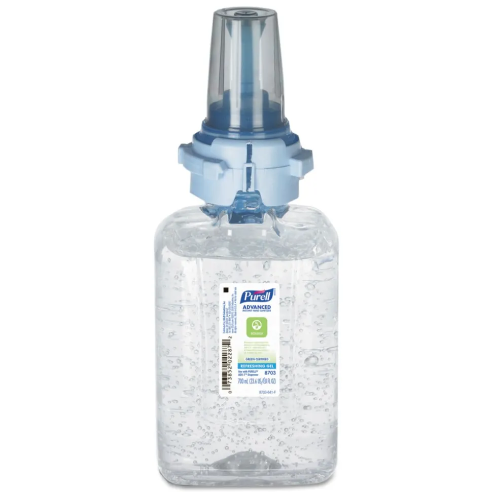 PURELL 8703-04 700 mL Fragrance Free Green Certified Advanced Refreshing Gel Hand Sanitizer for ADX-7 (4/Carton)
