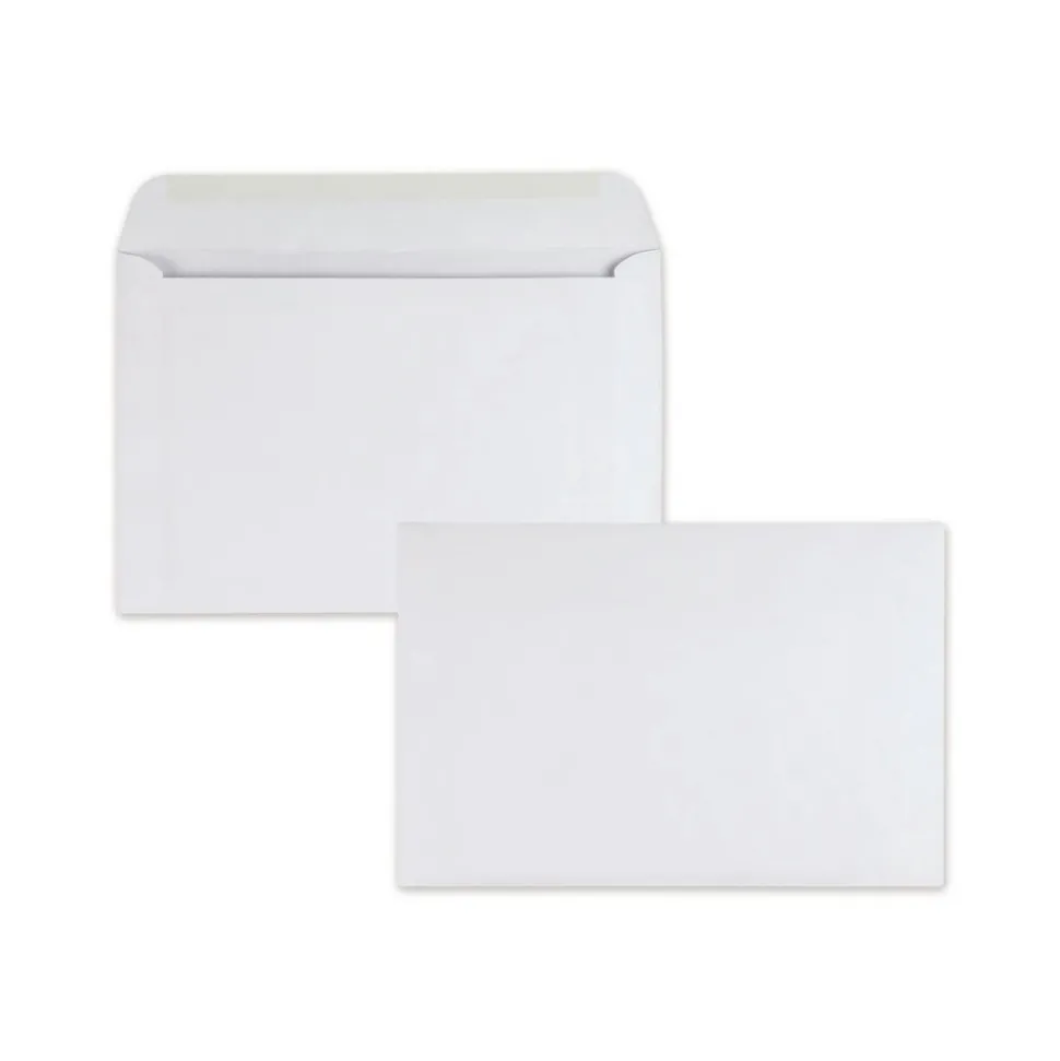 Quality Park Open-Side Booklet Envelope, #6 1/2, Hub Flap, Gummed Closure, 6 X 9, White, 500/box
