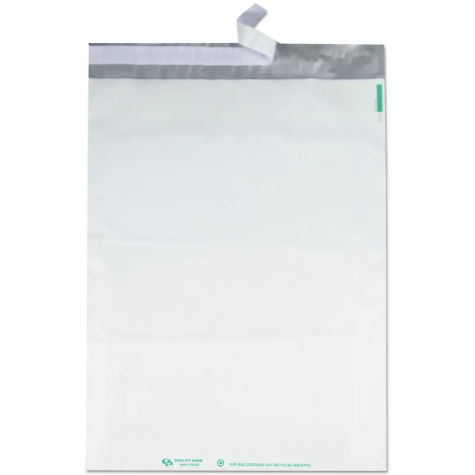 Quality Park Redi-Strip 14 in. x 19 in. No. 6 Square Flap Adhesive Closure Poly Mailer - White (100/Box)