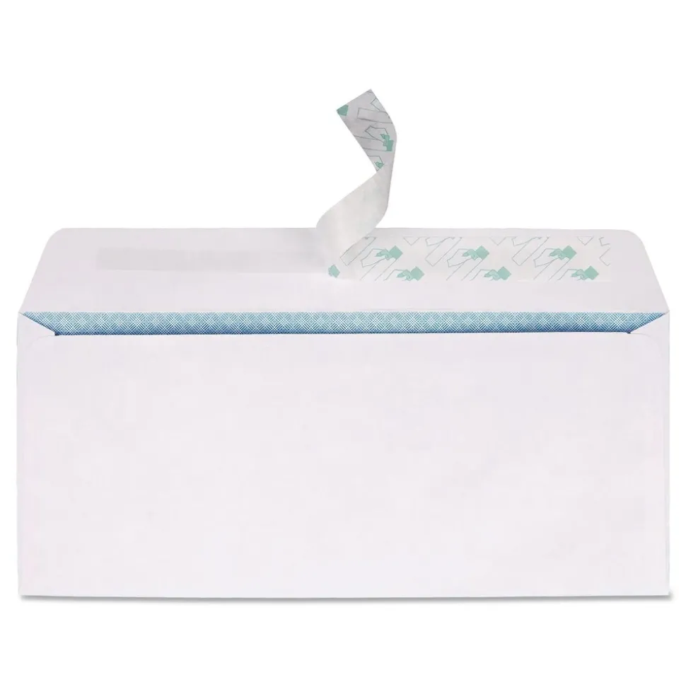 Quality Park Redi-Strip 4.13 x 9.5 Commercial Flap Security Tinted Envelope - White (1,000/Carton)
