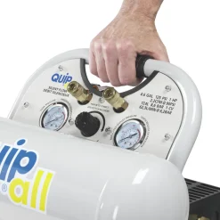 Quipall Ultra Quiet 1 HP 4.6 Gallon Oil-Free Twin Stack Air Compressor