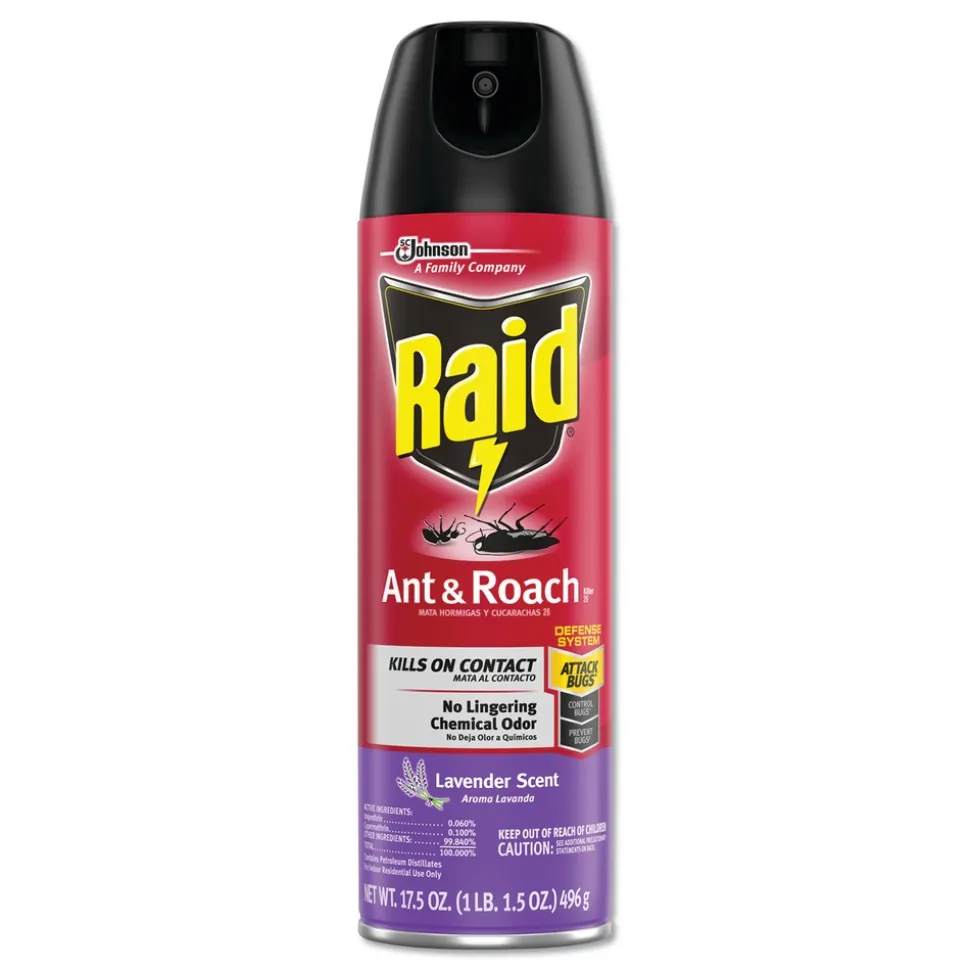 Raid 17.5 oz. Aerosol Spray Ant and Roach Killer - Lavender