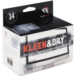 Read Right ScreenKleen 5 in. x 5 in. 2-Step Wet and Dry Cleaning Wipes - Unscented (14/Box)