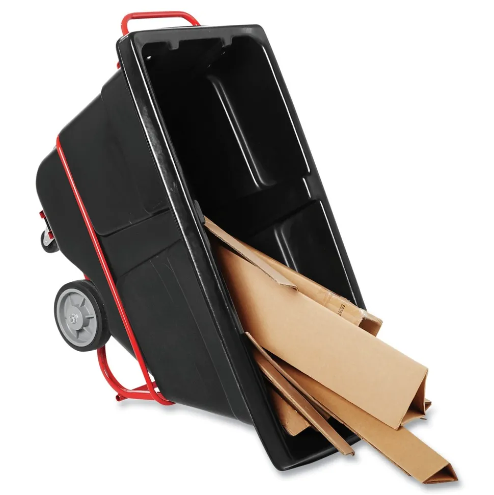 Rubbermaid Commercial 1/2 cu-yd. 850 lb. Capacity Rotomolded Rectangular Plastic Tilt Truck (Black)