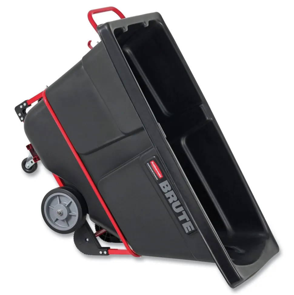 Rubbermaid Commercial 1/2 cu-yd. 850 lb. Capacity Rotomolded Rectangular Plastic Tilt Truck (Black)