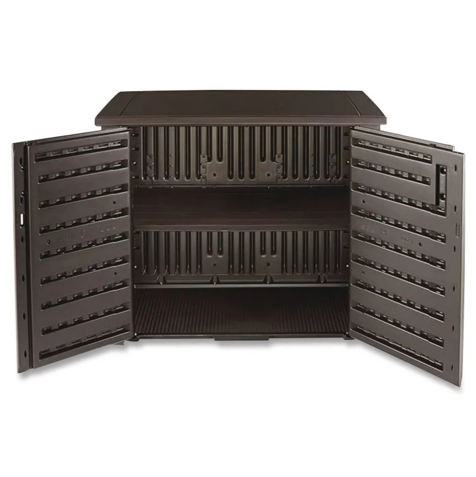 Rubbermaid Bridgeport Storage Cabinet 16.44 cu ft 4 ft x 2 ft x 3 ft Black Oak