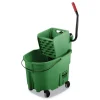 Rubbermaid Commercial FG758888GRN WaveBrake 2.0 35 qt. Side-Press Plastic Bucket/Wringer Combos - Green