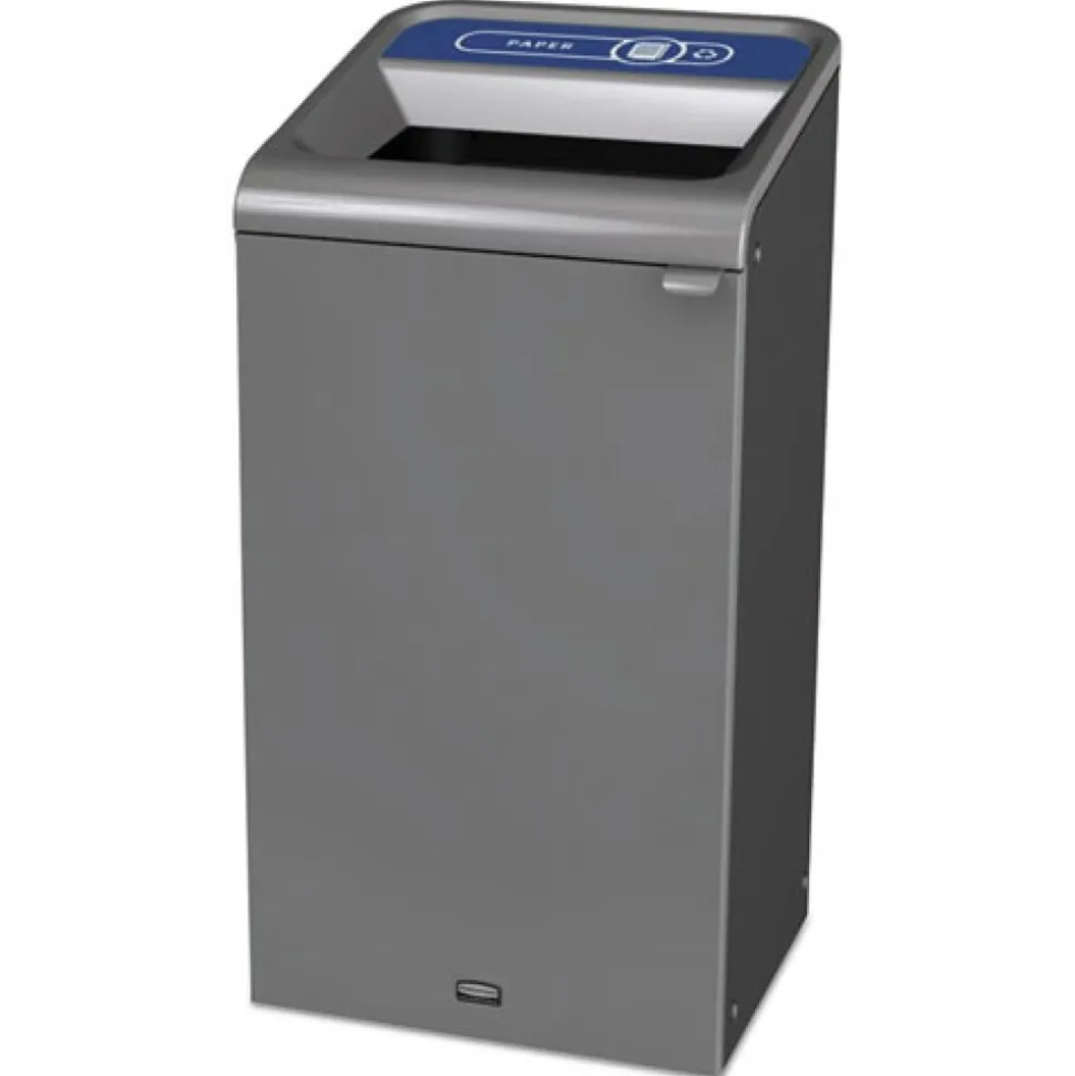 Rubbermaid Commercial 23 Gallon Paper Configure Indoor Recycling Waste Receptacle - Gray