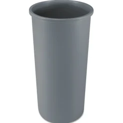 Rubbermaid Commercial 22 Gallon Round Plastic Untouchable Waste Container - Gray