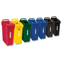 Rubbermaid Commercial 23 Gallon Rectangular Plastic Slim Jim Receptacle W/venting Channels - Black