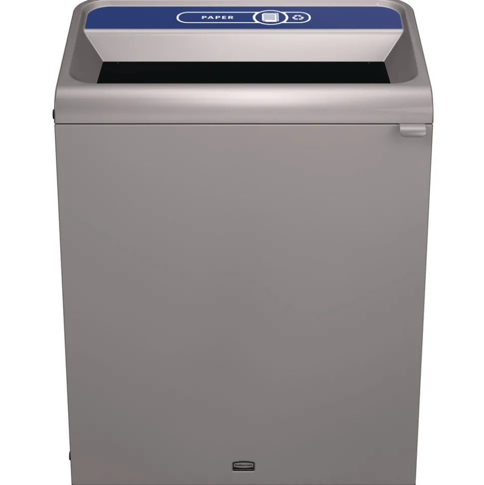 Rubbermaid Commercial 33 Gallon Configure 1 Stream Mixed Recycling Waste Receptacle - Gray