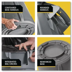 Rubbermaid Commercial 20 gal. Vented Round Plastic Brute Container - Yellow