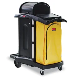 Rubbermaid Commercial High-Security Healthcare Cleaning Cart - Black