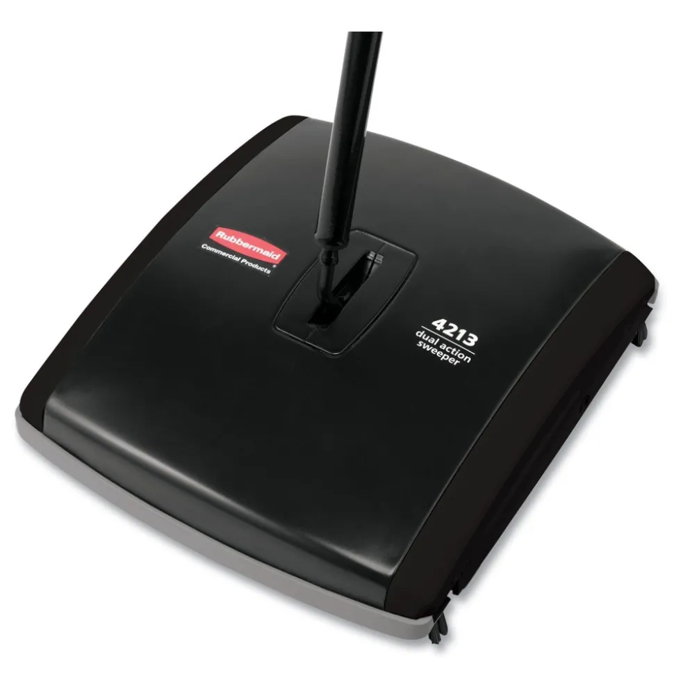 Rubbermaid Commercial 44 in. Steel/Plastic Handle Dual Action Sweeper - Black/Yellow