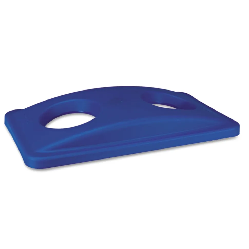 Rubbermaid Commercial 20.38 in. x 11.38 in. x 2.75 in. Lid for Slim Jim Bottle Recycling Container - Blue