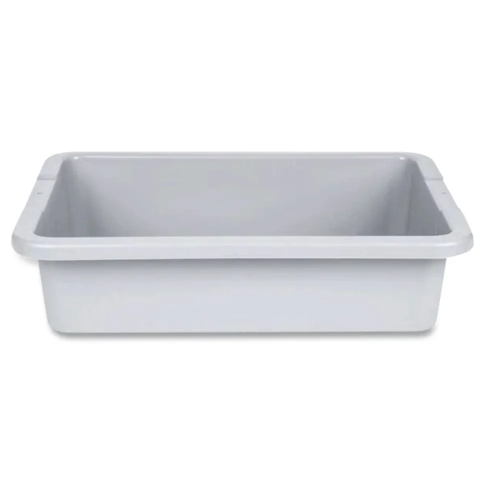Rubbermaid Commercial 20 in. x 15 in. x 5 in. Bus/Utility Tote - Gray