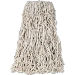 Rubbermaid Commercial 24 oz. 1 in. Band Economy Cut-End Cotton Wet Mop Head - White (12/Carton)