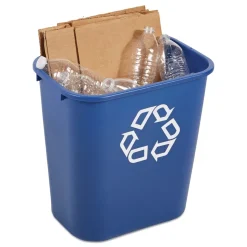 Rubbermaid Commercial 28.13-Quart Rectangular Deskside Recycling Container - Medium, Blue
