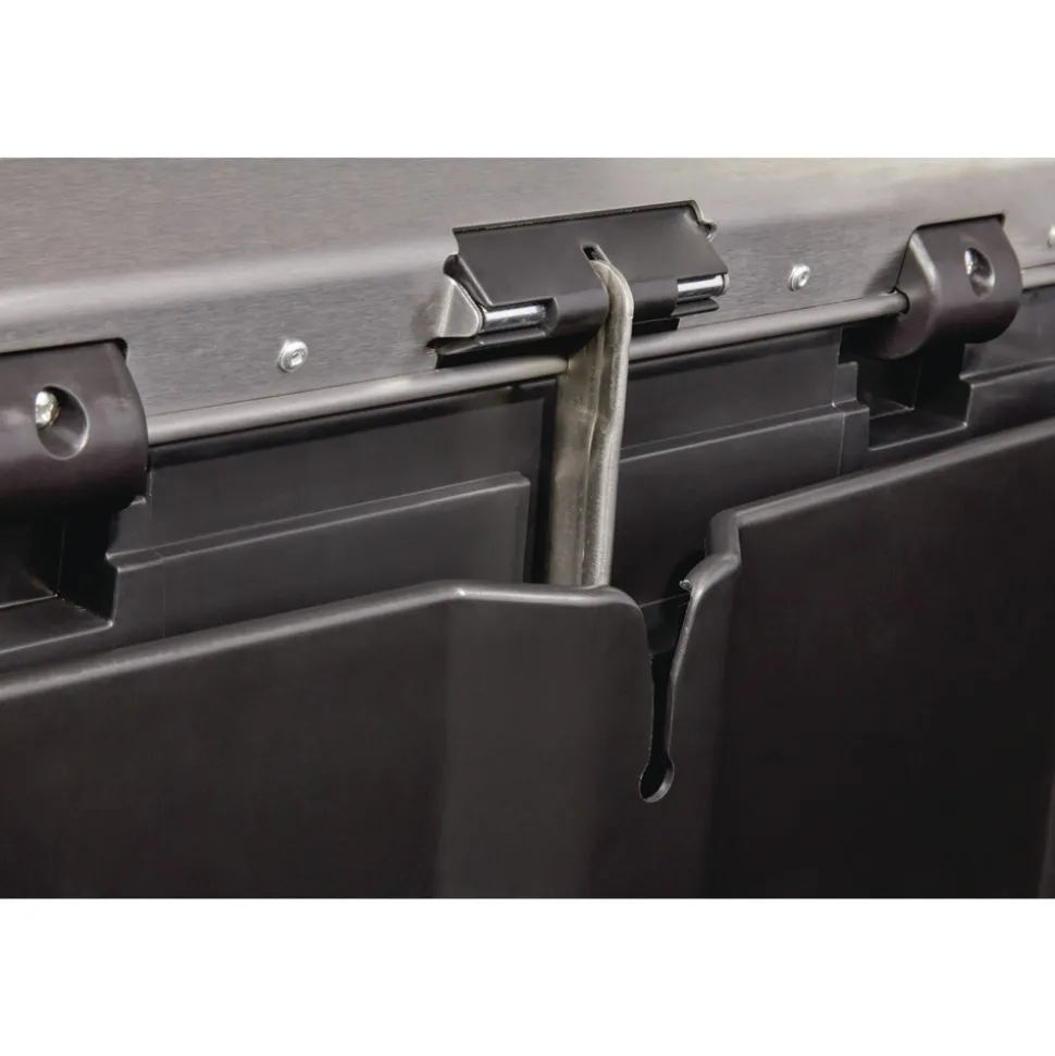 Rubbermaid Commercial Slim Jim 24-Gallon Front Step Style Stainless Steel Step-On Container - Black
