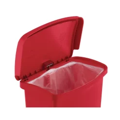 Rubbermaid Commercial Streamline 8-Gallon Front Step Style Resin Step-On Container - Red