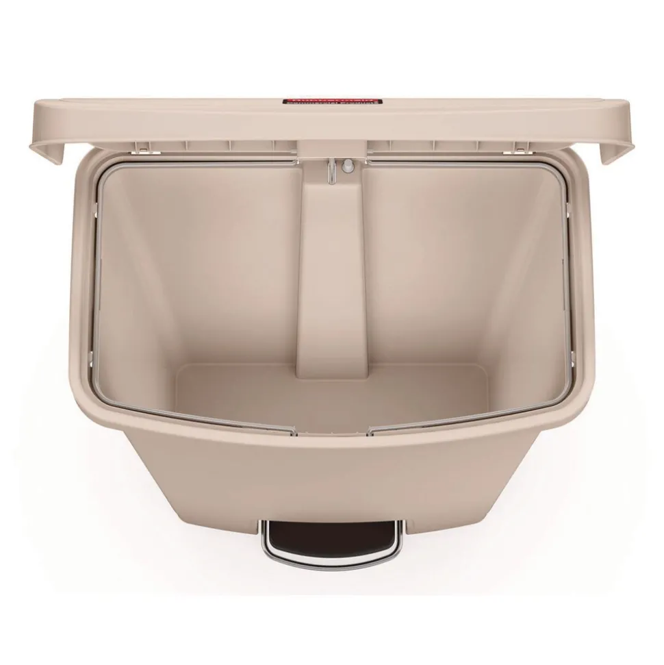 Rubbermaid Commercial Streamline 18-Gallon Resin Front Step Style Step-On Container - Beige