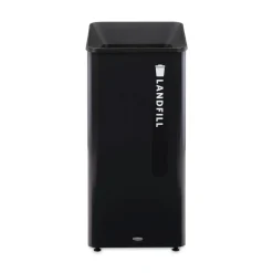 Rubbermaid Commercial Sustain 23 gal Metal/Plastic Decorative Refuse with Recycling Lid - Black