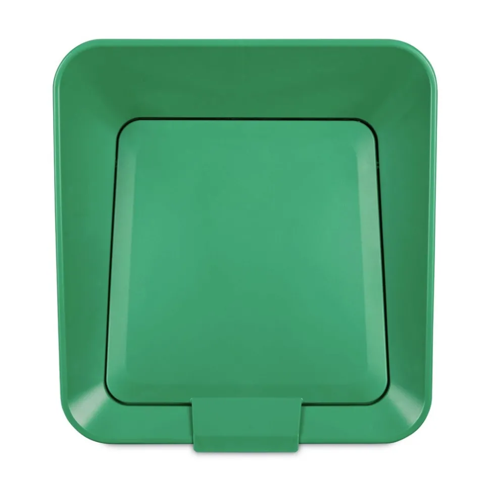 Rubbermaid Commercial Sustain 23 gal Metal/Plastic Decorative Refuse with Recycling Lid - Black/Green