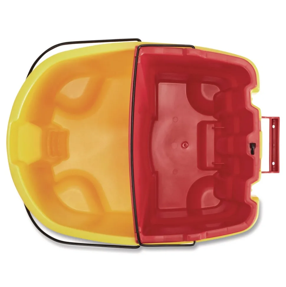 Rubbermaid Commercial WaveBrake 2.0 18 Quart Plastic Dirty Water Bucket - Red