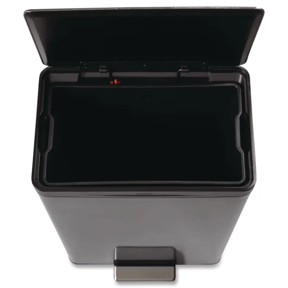 Rubbermaid Elite Step-On Trash Can 12 gal Metal Charcoal Stainless Steel/Black